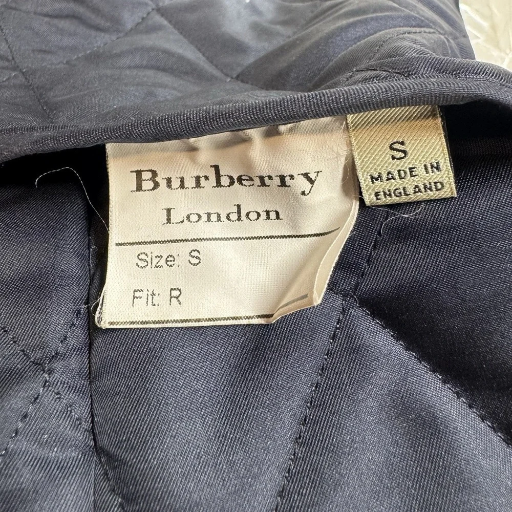 Burberry London Full Zip Quilted Jacket Womens Small Blue Plaid Lined - Picture 13 of 16